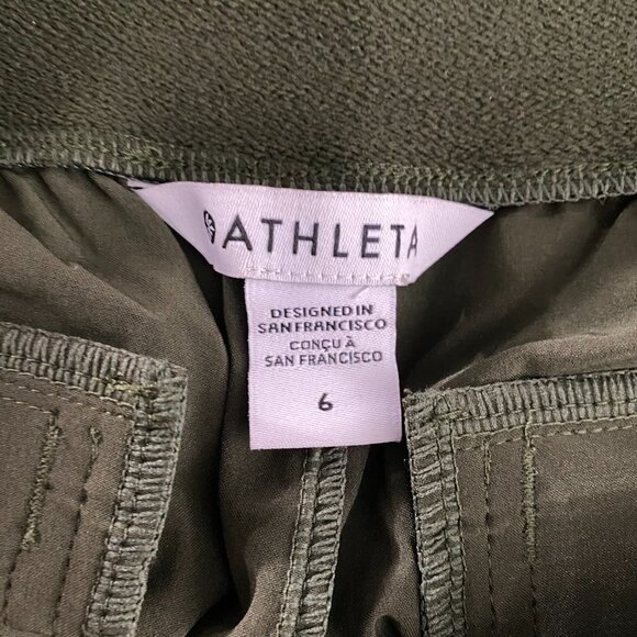 Athleta Brooklyn Heights Pants Size 6 Green Polyester Spandex NWT PT-2072 - Picture 7 of 13